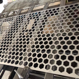 Hexagonal hole punching mesh